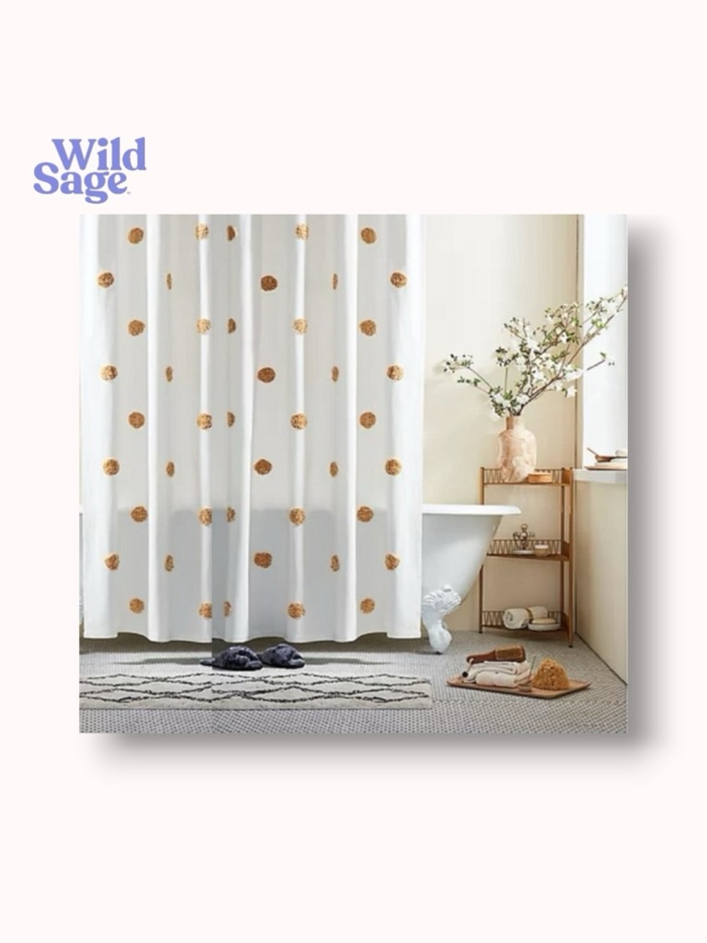 Wild Sage Esmaria linen shower curtain